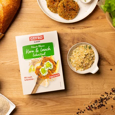 Pikante Pfanne Korn und Lauch