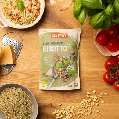 Basilikum-Nuss-Risotto