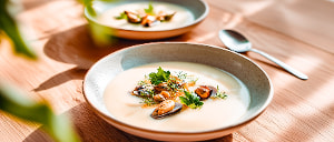 Kartoffel-Fenchelsuppe mit Muscheln