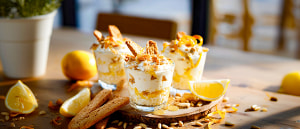 Zitronen-Honigricotta mit ger&ouml;steten Pinienkernen