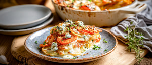 Karotten-Kartoffelgratin mit Gorgonzola