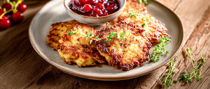 Ofenr&ouml;sti mit Preiselbeerkompott