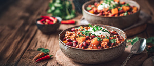 W&uuml;rziges Putenchili mit K&uuml;rbis