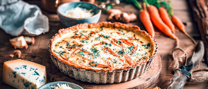 Quiche mit Karotten und Petersilienwurzeln