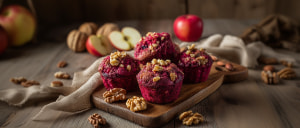 Rote Beete-Apfelmuffins mit Waln&uuml;ssen