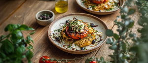 Grilltomate mit Ziegenk&auml;se und Gew&uuml;rz-Pfeffer