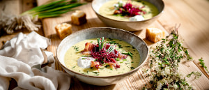 Kohlrabisuppe mit Pesto Verde