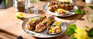 Puten-Kebabspie&szlig;e mit Mangosalsa