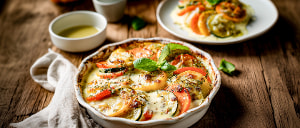 Bunter Gem&uuml;seauflauf mit Sauerrahm-Lauchcreme