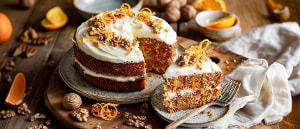 Karottenkuchen mit Frischk&auml;seglasur