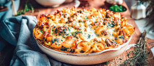 Spinat-Nudelauflauf