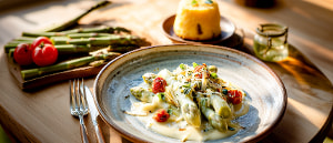 Spargelragout mit Parmesank&uuml;chlein