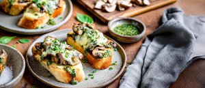 Pesto-Pilz-Br&ouml;tchen mit Raclettek&auml;se