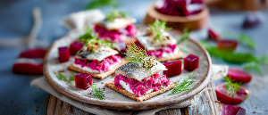 Rote Beete-Heringsknusperle