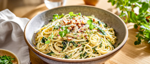 Spaghetti in Zitronen-Kresse-So&szlig;e