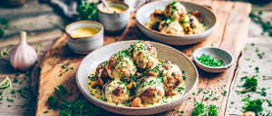 Semmelkn&ouml;del mit Schnittlauchschwammerln