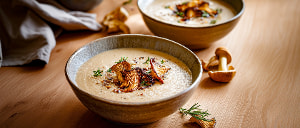 Kartoffel-Steinpilzsuppe mit Frischk&auml;se