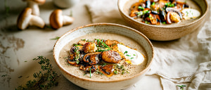 Schwammerlsuppe mit Kn&ouml;pfle