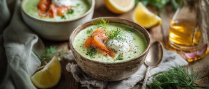 Gurkensuppe mit R&auml;ucherlachs