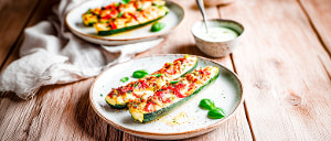 Mediterran gef&uuml;llte Zucchini