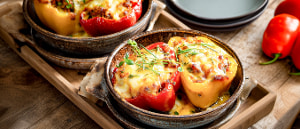 Gef&uuml;llte Ofenpaprika mit Chili sin Carne