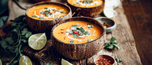 Karotten Cremesuppe mit Kokosmilch