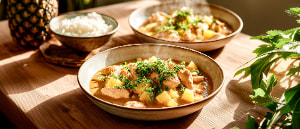 Putengeschnetzeltes mit Lauch und Ananas