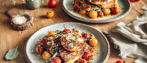 Kohlrabi-Piccata auf Kirschtomatenso&szlig;e